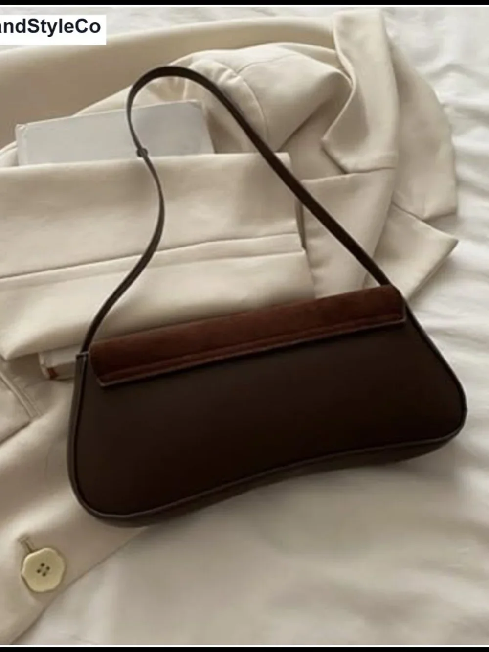 Faux Suede Leather Hobo Shoulder Bag Crossbody Clutch Flap Clasp Retro